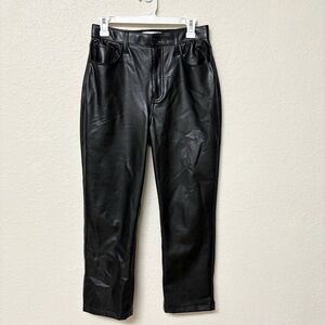 Abercrombie & Fitch 90s Straight Ultra High Rise Faux Leather Pant Black 28/6XS